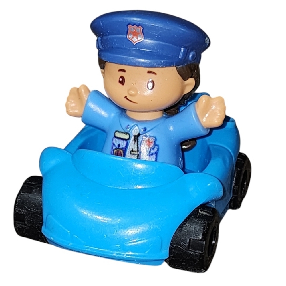 Fisher Price Little People Police Officer With Squad Car Police Woman Figure Toy